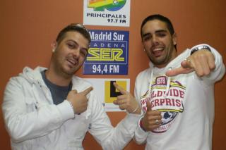 Manuel y Yerai (Los Rebujitos) en los estudios de Ser Madrid Sur.