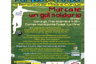 Ex jugadores del Real Madrid y famosos disputarn un partido de ftbol solidario a favor de Madre Coraje en Grin.