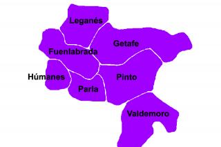 El mapa poltico del sur madrileo en su jornada decisiva.
