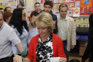 Esperanza Aguirre, candidata PP Asamblea de Madrid ejerce su derecho al voto
