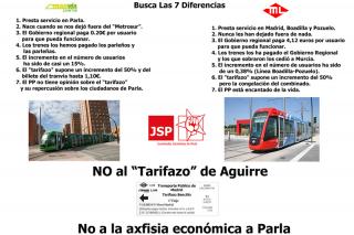 Las Juventudes Socialistas de Parla critican las diferencias de trato entre el Tranva y el Metro Ligero.
