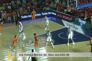 AG Fuenlabrada 84 Real Madrid 88, los blancos desinflan la ilusin naranja por el Playoff.