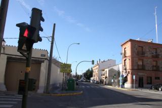 La calle Madrid de Humanes, principal va del municipio, estrena seales acsticas en sus semforos.