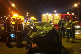 Dos heridos graves y tres leves en un accidente de trfico en la M-50 en Getafe (Foto 112 Madrid).