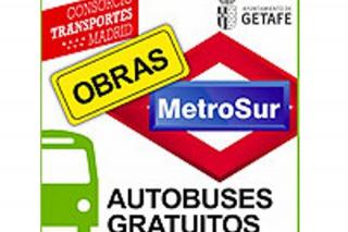 Un servicio gratuito de autobuses cubre el trayecto entre Arroyo Culebro y Los Espartales en Getafe por las obras de Metrosur.