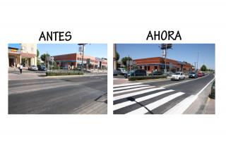 El Ayuntamiento de Humanes renueva la sealizacin horizontal de la M-405 a su paso por la localidad.
