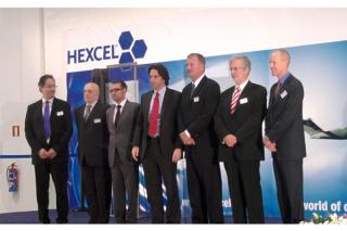 El consejero de Economa y el alcalde de Parla inauguran la ampliacin de la fbrica Hexcel.