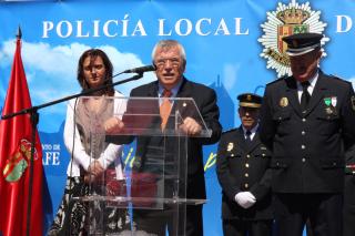 Pedro Castro critica la serie televisiva Coslada Cero, durante la fiesta de la Polica local de Getafe.