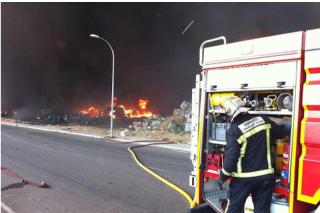 Cuatro das de trabajo para acabar con el incendio de Sesea que se pudo ver desde el sur de Madrid el domingo.