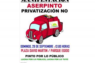 Las calles de Pinto viven este domingo una manifestacin contra la privatizacin de ASERPINTO.