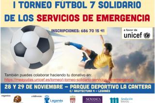 Tres euros por gol: ftbol solidario en Legans con el torneo UNICEF de los servicios de emergencia.