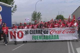 A siete das del juicio sobre la nulidad del ERE de Coca Cola, los trabajadores se manifiestan en Fuenlabrada