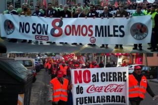 Los trabajadores de Coca Cola en Fuenlabrada y Airbus en Getafe se unen para hacer causa común